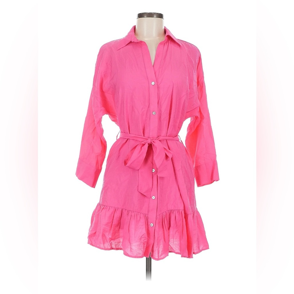 Zara Hot Pink shirt dress